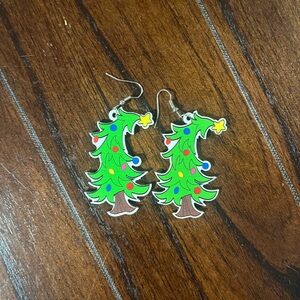 Grinch Christmas Tree Earrings